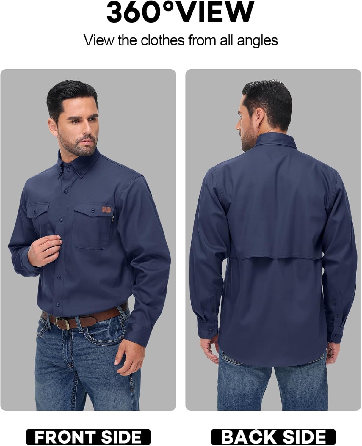 FR Shirt for Men 6oz Ripstop Lightweight Back Vented Mesh Breathable Flame Resistant CAT2 NFPA2112 Welding Shirts - Image 6