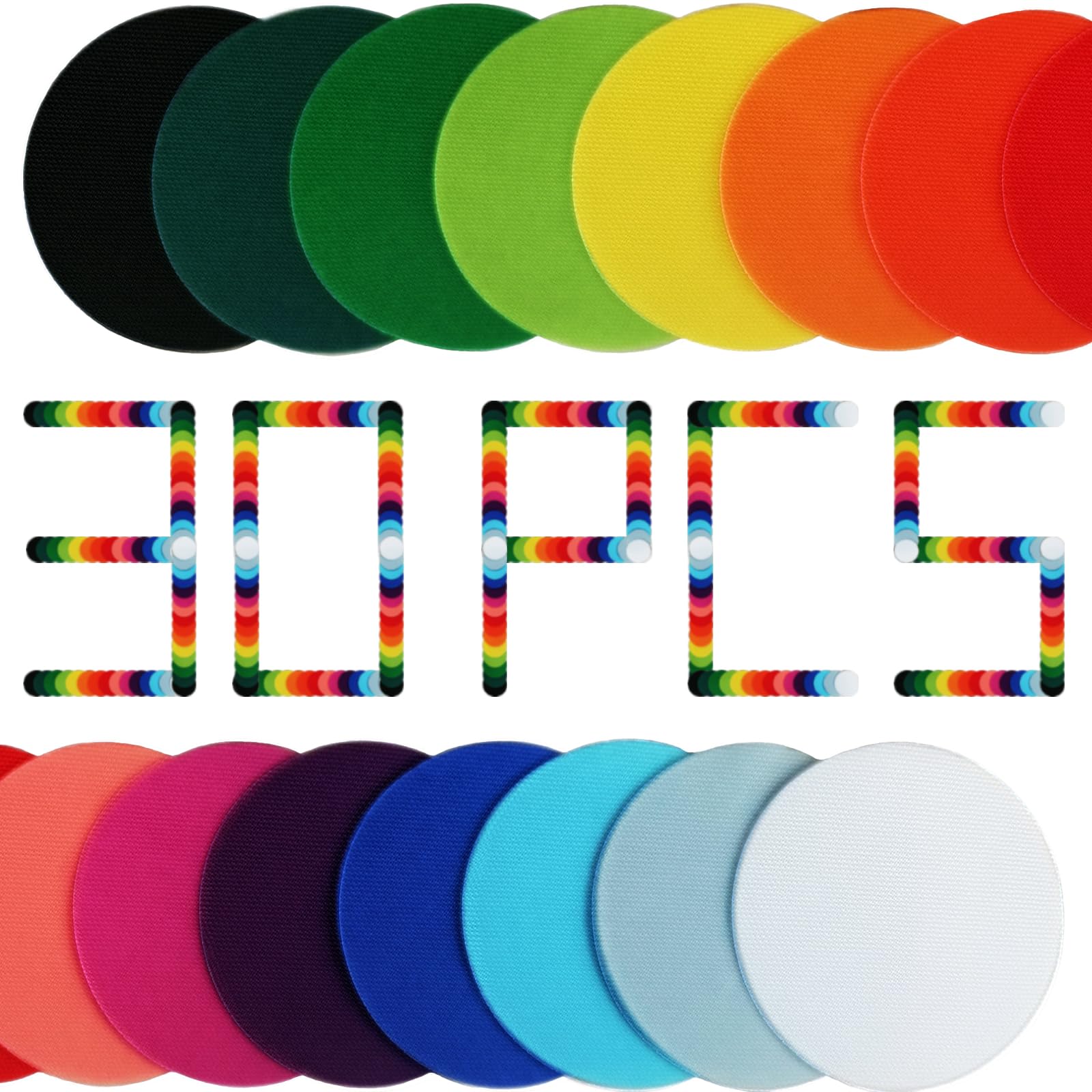 30PCS Carpet Spot Markers Carpet Spot for Classroom Carpet Floors 4 Inch Dot Marker Color Floor Dots, Classroom Decoration, Flexible Seating, Elementary School, Preschool, Kindergarten Supplies