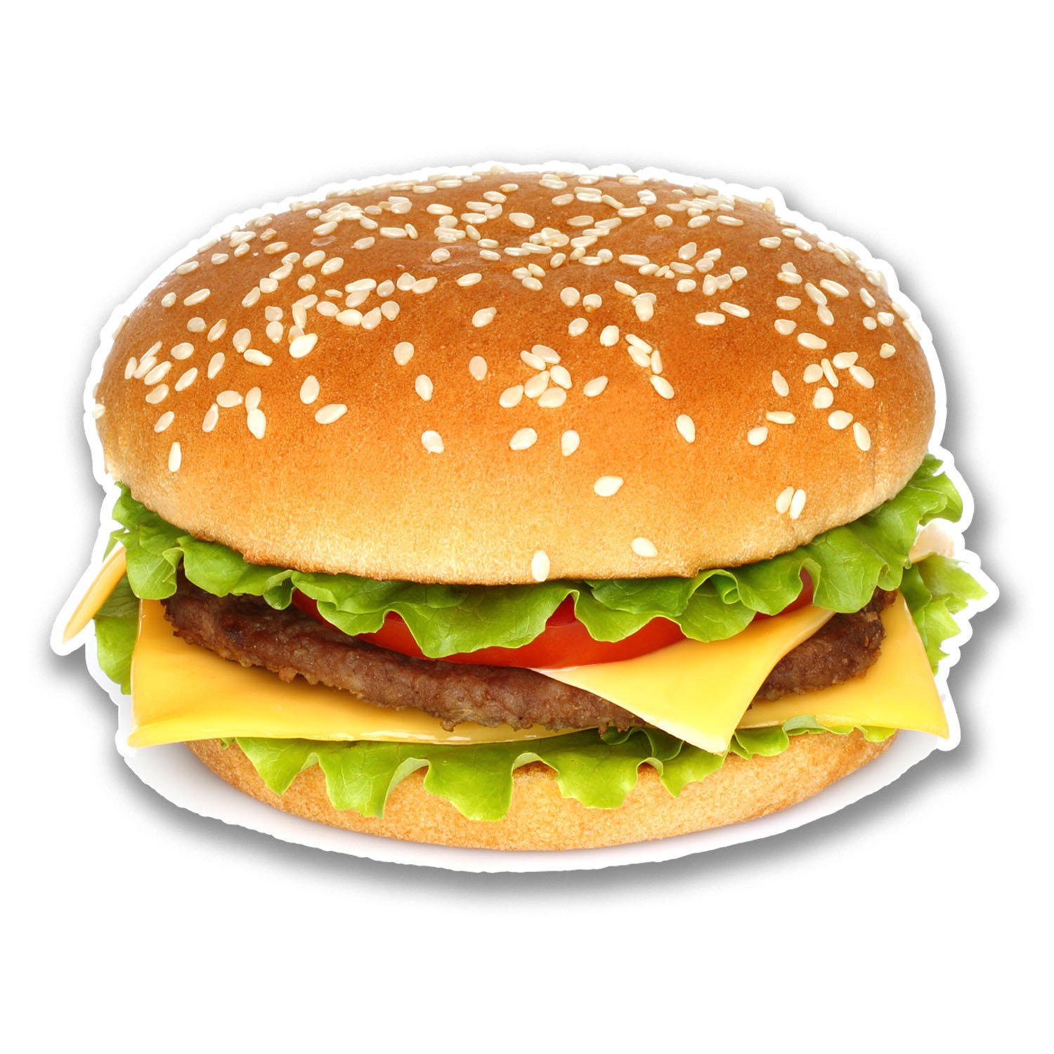 Destinationvinyl Multi 2 X 10Cm Cheeseburger Burger Vinyl Decal Sticker Laptop Skateboard Food #6290 (10Cm Wide X 7.5Cm Tall)
