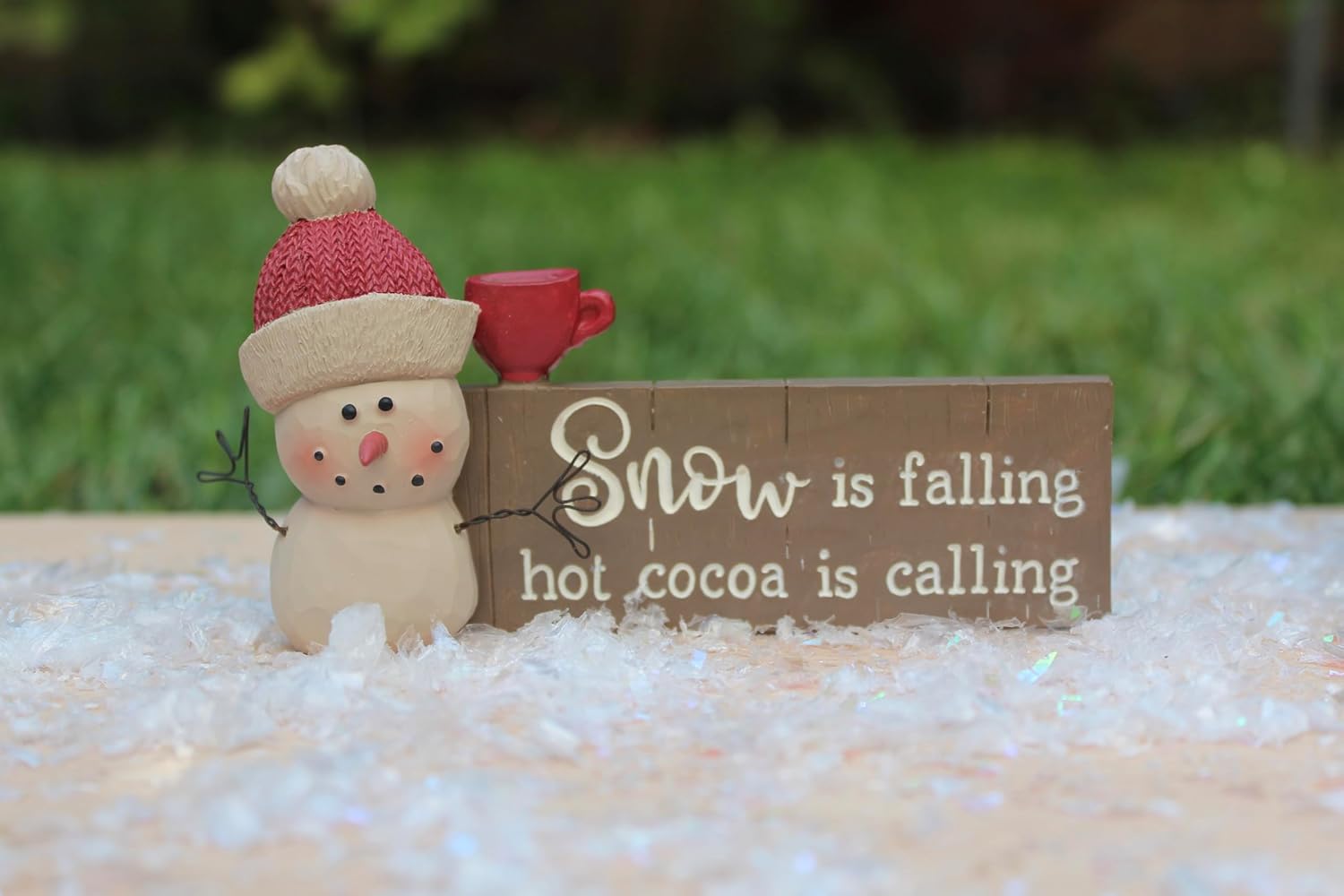 Blossom Bucket 218-13131 Snow is Falling Hot Cocoa is Calling Snowman Decorative Sign