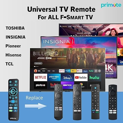 Miniatura 3 de Primote Control remoto para todos los televisores inteligentes Insignia y Toshiba con 7 botones de aprendizaje IR para control de audio de barra de