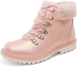 Sponsored Ad - DREAM PAIRS Girls Kids Side Zipper Lace Up Ankle Fashion Boots