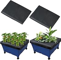 Vista 1 de Paquete de 2 fundas de repuesto para mantillo City Pickers, 20 x 24 pulgadas, color negro, con cubierta elástica elevada para jardineras de jardín