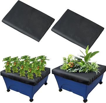 Mofuiry 2 Pack City Pickers Replacement Mulch Cover, 20" x 24" Black Planter Box Cover with Elastic City Picker Raised Bed Cover for Garden Planters Boxes Black
