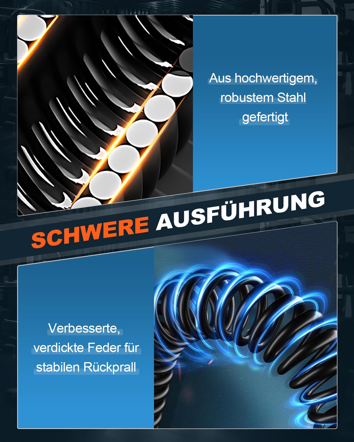Battle Ropes Ropeless, Battle Rope ohne Seil, mit 8 einstellbaren Widerstandsfedern und Aufbewahrungstasche für das Training zu Hause, tragbar für Krafttraining und Cardio-Fitness