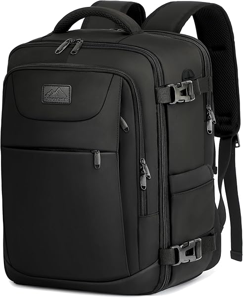 LYNXCHER Zaino Ryanair 40x20x25-Zaino da Viaggio-Bagaglio a Mano Aereo Piccolo Borsa da Cabina 20L per Uomo e Donna da Viaggio Lavoro Trekking Scuola,14 Pollici Zaino Porta PC Nero - 1