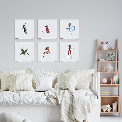 Miniatura 7 de Trends International Gallery Pops Miraculous Tales of Ladybug & Cat Noir - Arte de pared con insignia de caparazón, versión sin marco, 12 x 12