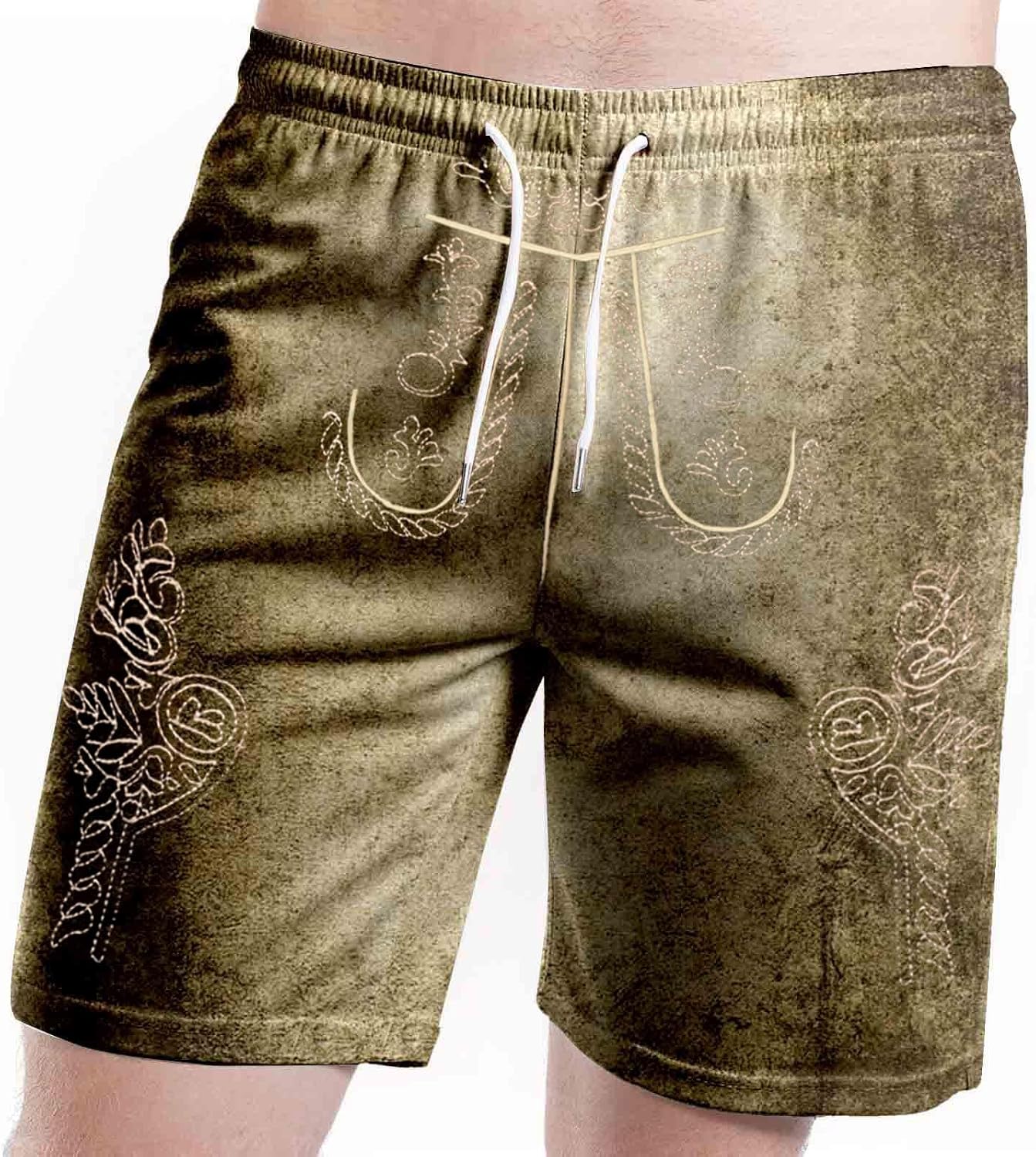 Generisch Men's Casual Shorts for Festivals. Everyday Comfort Street Style with Letter Print Stretch Fabric, Perfect for Summer Outings.