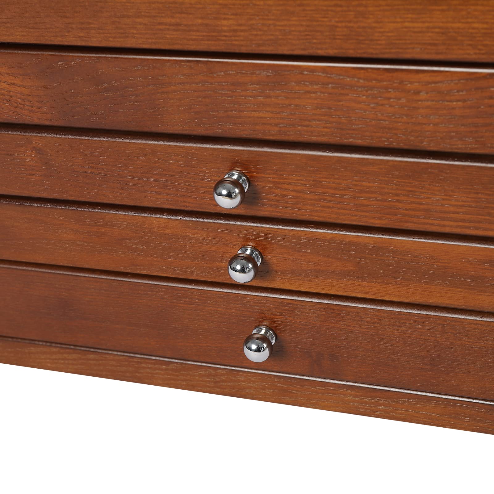 jewellery box in legno, 4 strati, portagioie con cassetti, a specchio, per donne, collane, occhiali da sole, bracciali, 30 x 20 x 21 cm