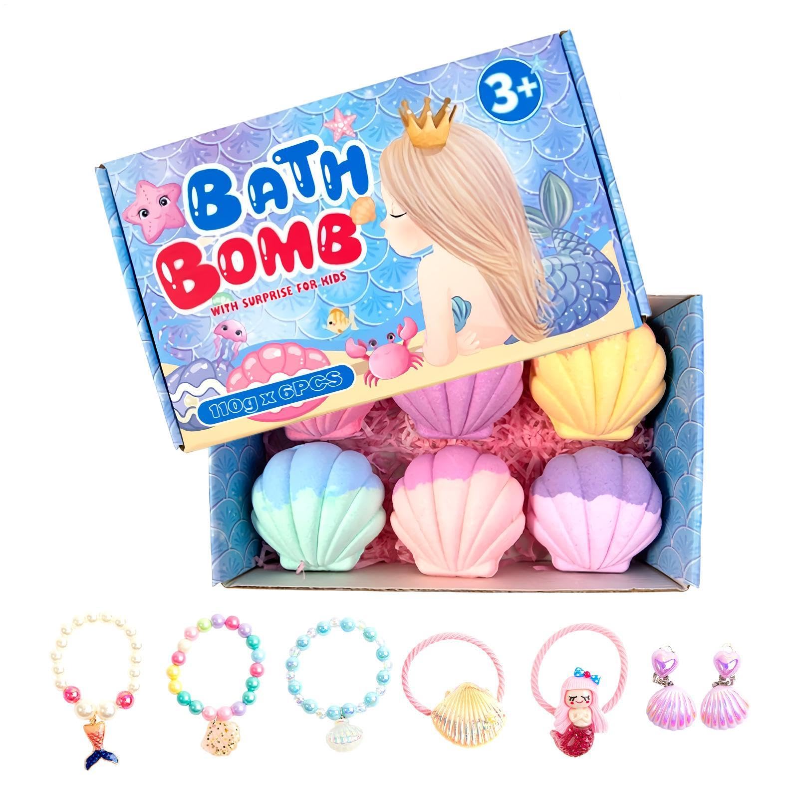 Schaumbad mit Spielzeug-Muschelförmiger Duftsalz-Ball | 6 Stück für Frauen, Mütter, Männer, Großmütter, Jugendliche, , Zuhause & Reisen