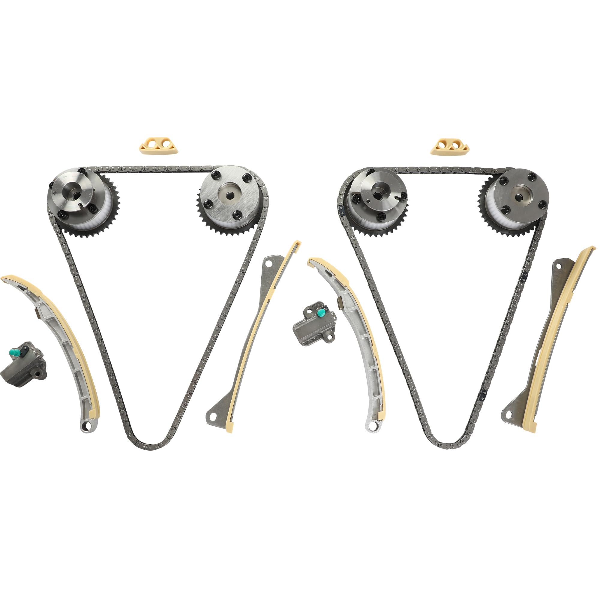 Photo 1 of 3.3 3.8 Timing Chain Kit With CVVT Gears Fit For Hyundai Palisade Santa Fe Azera Genesis For Kia Sorento Sedona Telluride Cadenza Stinger K900 3.3L 3.8L 2009-2022 Replace #248103CGA2 248203CGA3