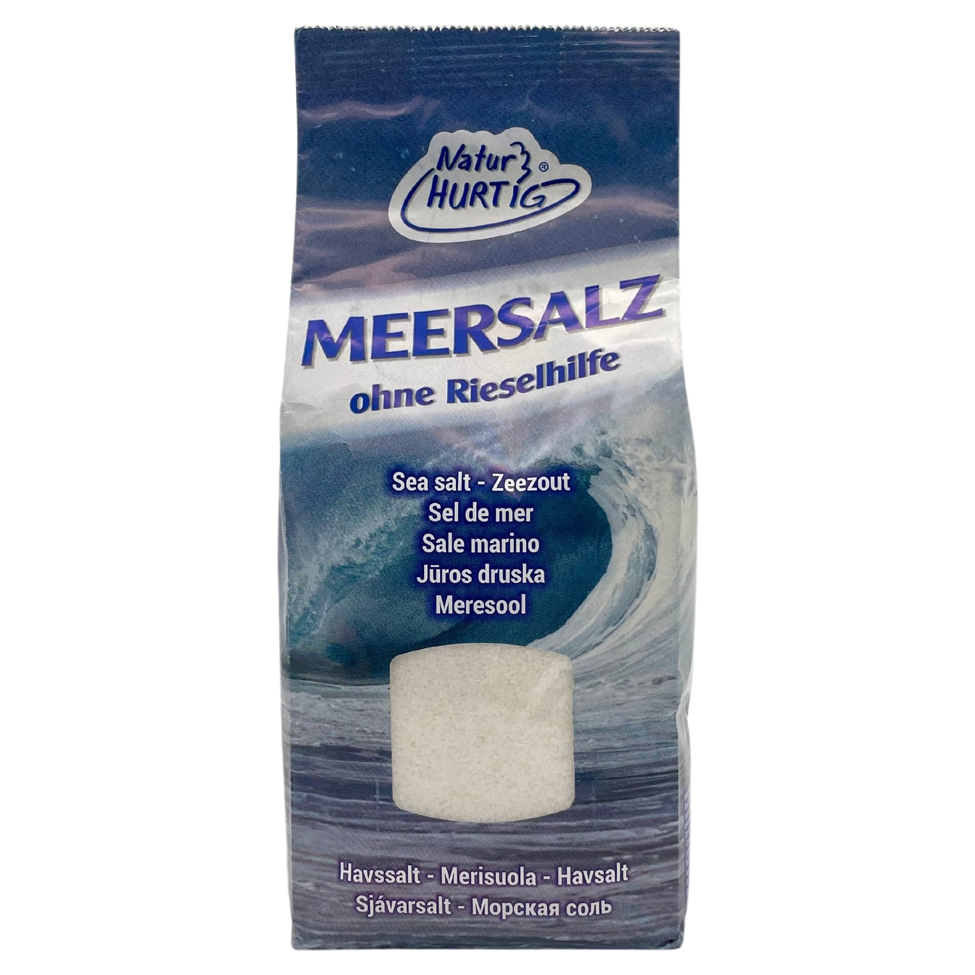 Natur Hurtig Meersalz Fein 1 kg | Naturbelassen, unraffiniert und ohne Zusätze | Unbehandeltes feines Meersalz
