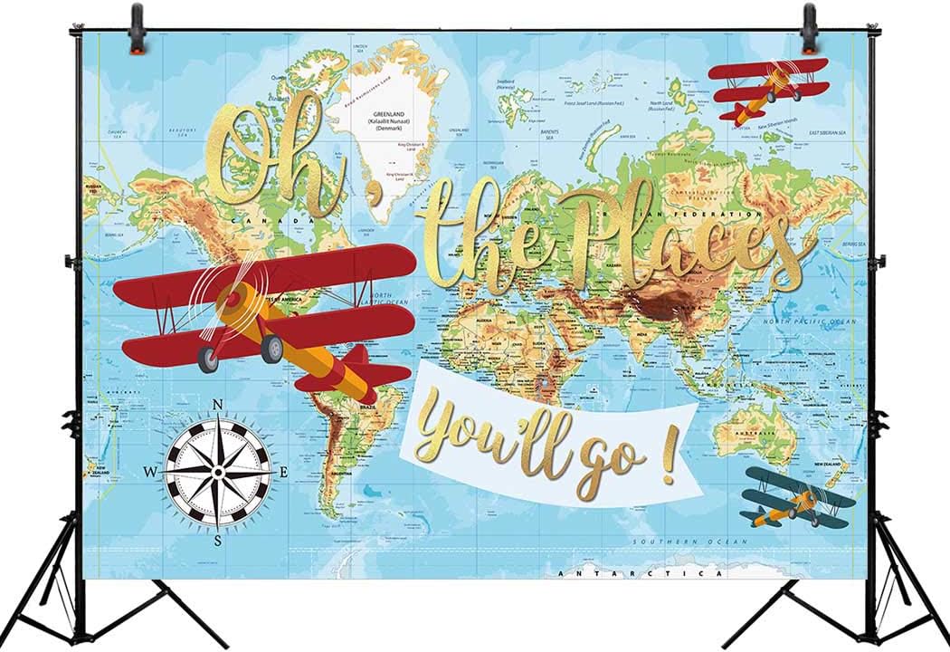 Best Cyber Deals 🔥 Allenjoy 8x6ft Vintage Airplane Backdrop for Cake Smash Photography Hot Air Balloon Kids Boy Pilot 1st First Birthday Baby Shower Party Table Decor Background Photo Studio Prop