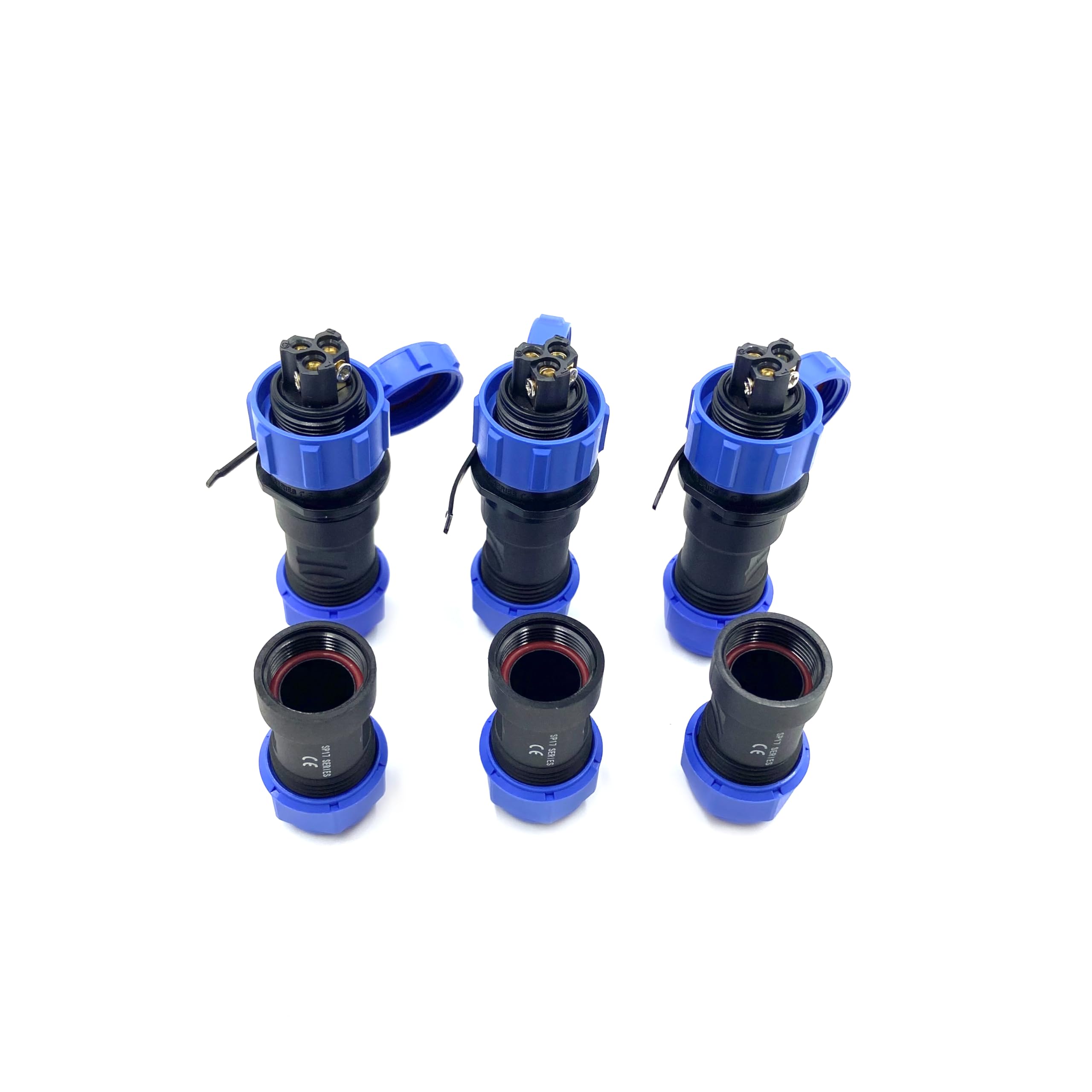 Lot de 3 connecteurs d'aviation SP17 à 3 broches, IP68, 3 broches, sans soudure, fiche d'aviation étanche pour lampes extérieures, utilisation 500 V 10 A (câble 14 AWG à sertir à vis)