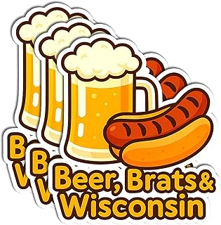 3PCS Wisconsin Sticker for Water Bottle & Scrapbooking – Waterproof Vinyl Decals, Wisconsin Sticker Pack, State of Gifts, Souvenirs, Magnet