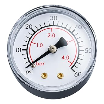 ECX27091 Pool Filter Pressure Gauge Replacement for Hayward Filter, Back Mount Dial Water Pressure Gauge