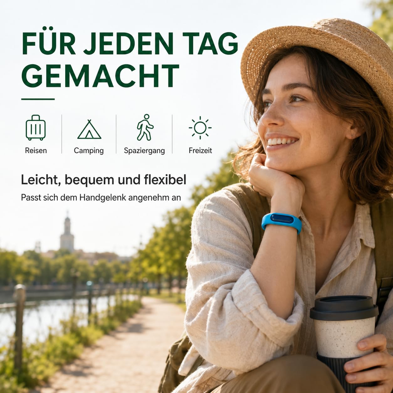 Bronoir Mücken-Abwehrband,Kinder & Erwachsene Verstellbares Silikon Abwehrband Wasserdicht für Camping Outdoor (5 stück)