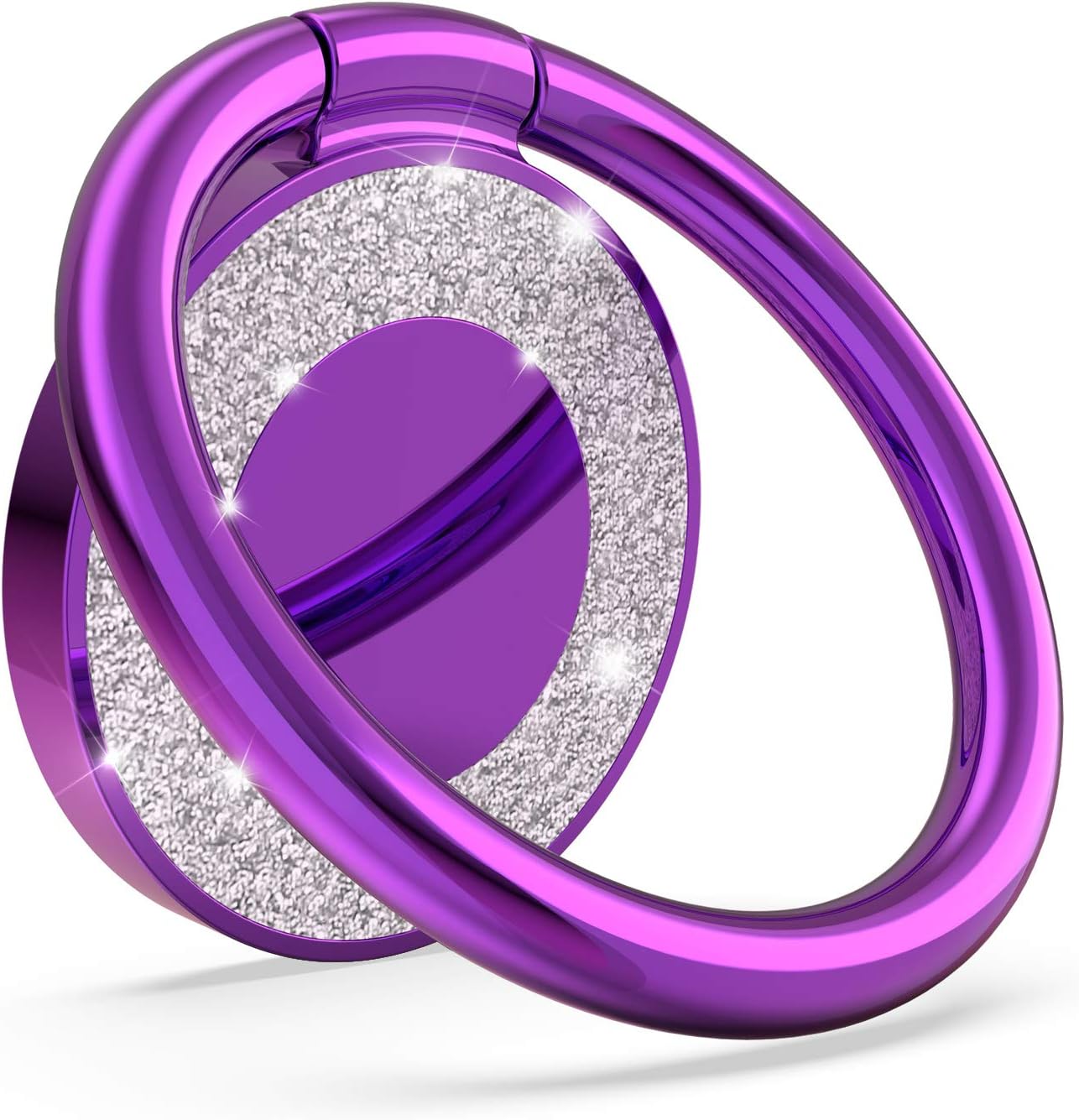 Allengel Phone Ring Holder Finger Kickstand, Purple Phone Grip Ring Stand 360 Rotation for Magnetic Car Mount Compatible with Smartphone (Purple)
