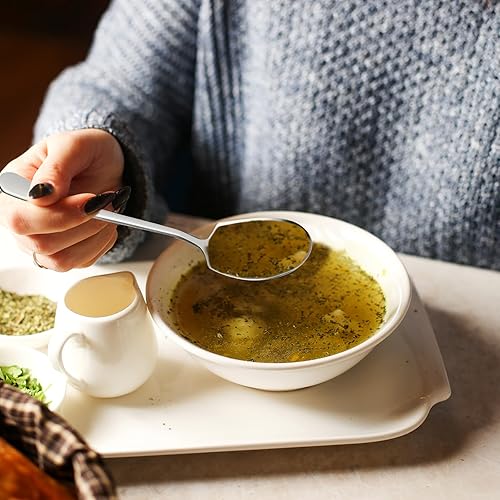 Miniatura 5 de 3 cucharas grandes para servir, cuchara de servir de acero inoxidable, cucharas de mesa, cucharas de sopa de mango largo, cucharas grandes para