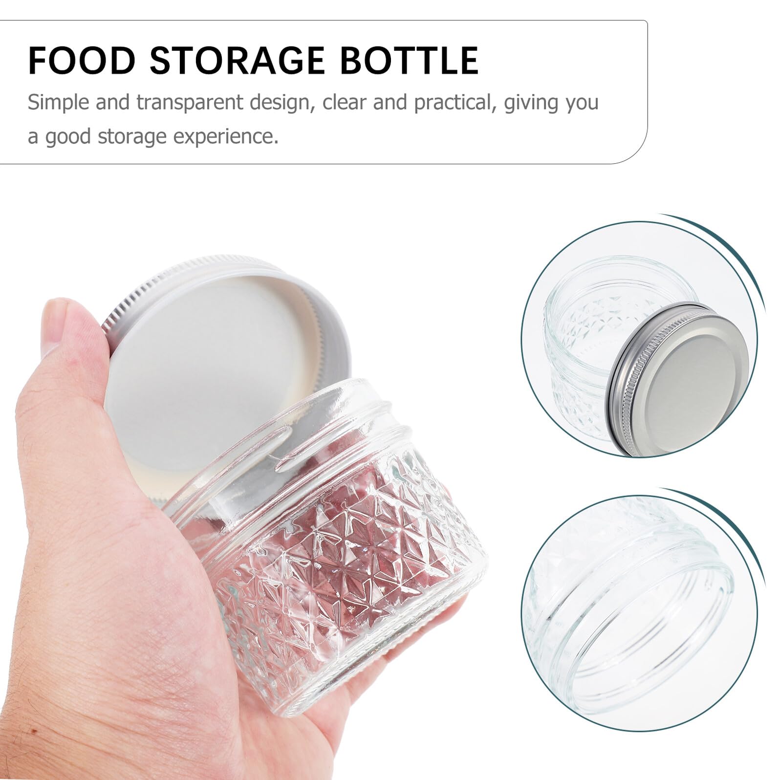 VALICLUD Glas Marmeladengläser 100ml Transparente, 6 Stück für Aufbewahrung