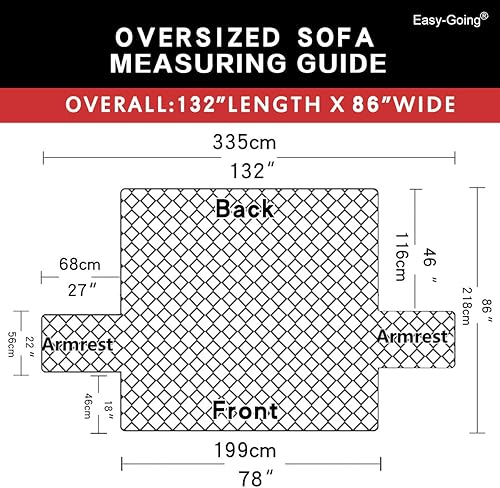 Miniatura 6 de Easy-Going - Funda reversible para sofá, resistente al agua, con varillas de espuma y correas elásticas, protector de muebles para mascotas y perros
