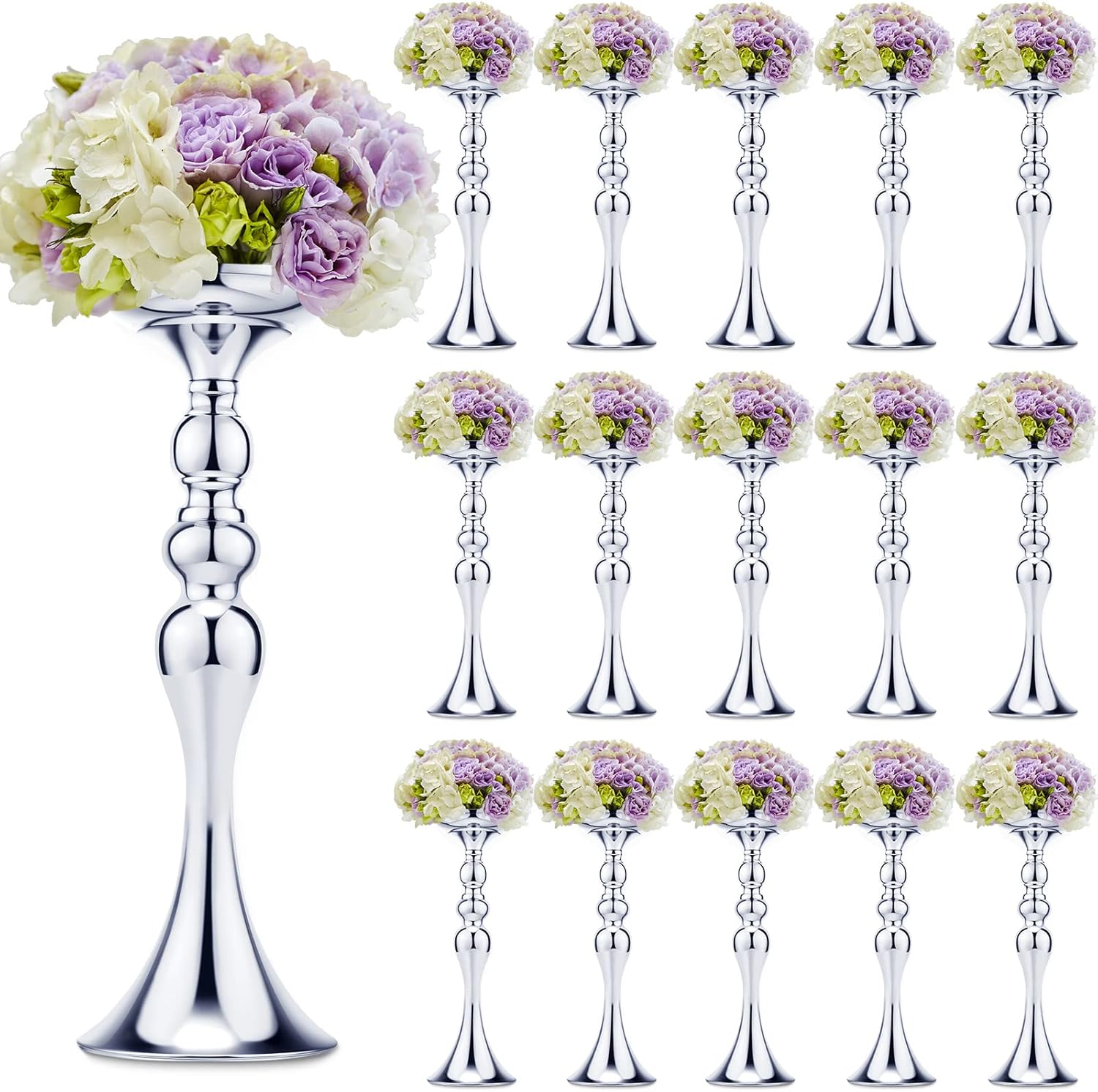 Sadnyy 16 Pcs Metal Flower Arrangements Stand Metal Wedding