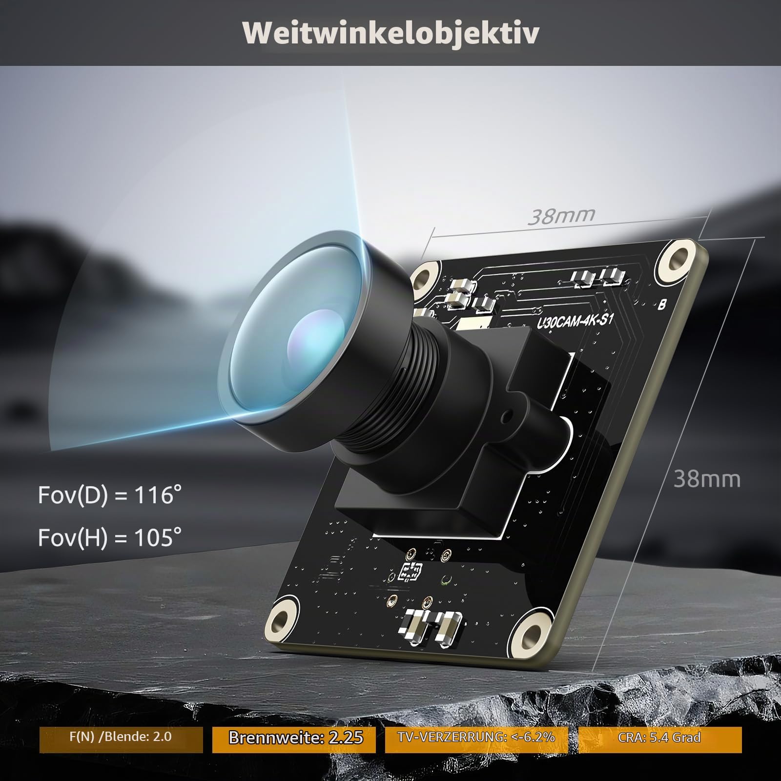 innomaker USB 3.0 UVC Kameramodul mit IMX415 Sensor, 4K@30FPS & 1080P@60FPS, Plug and Play für Windows/Linux/Mac/Android/Raspberry Pi/Jetson Nano/ARM Boards