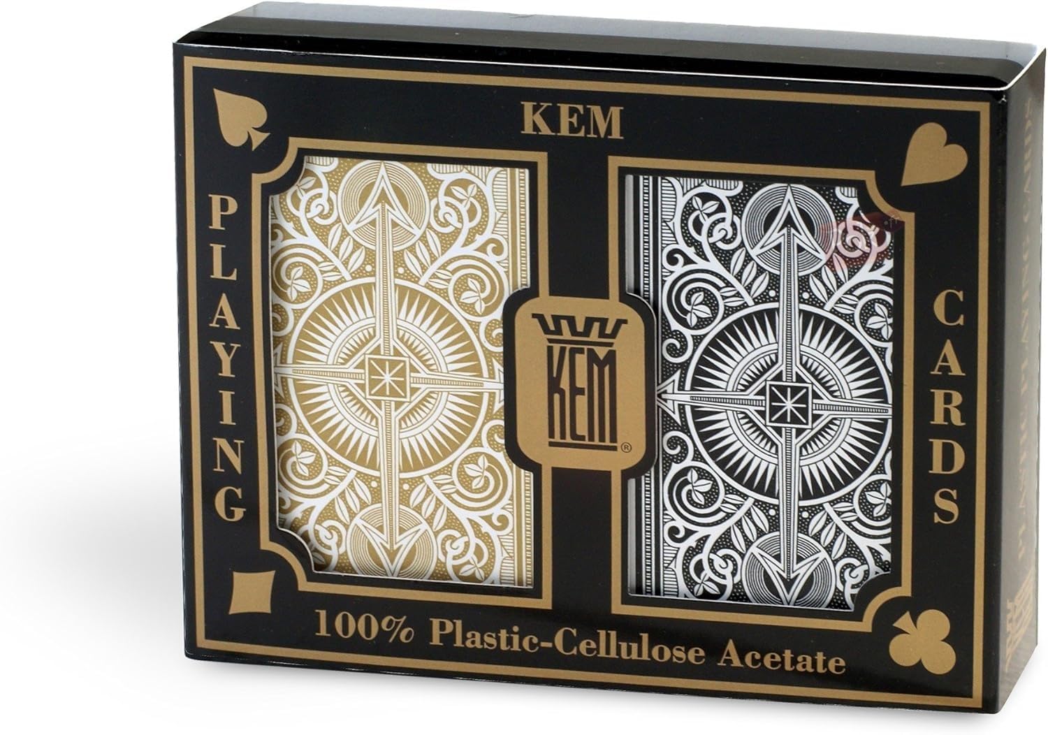 Kem Playing Cards Arrow Black and Gold Bridge Size- Standard Index Playing Cards Pack of 2 1017401 product thumbnail 2