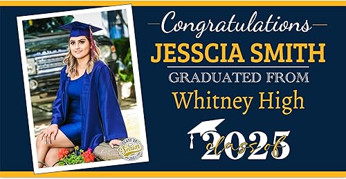 Miniatura 9 de Personazlied - Cartel de fotos de graduación para decoraciones de graduación de clase de 2023, 24 x 71 pulgadas, pancartas de fotos personalizadas