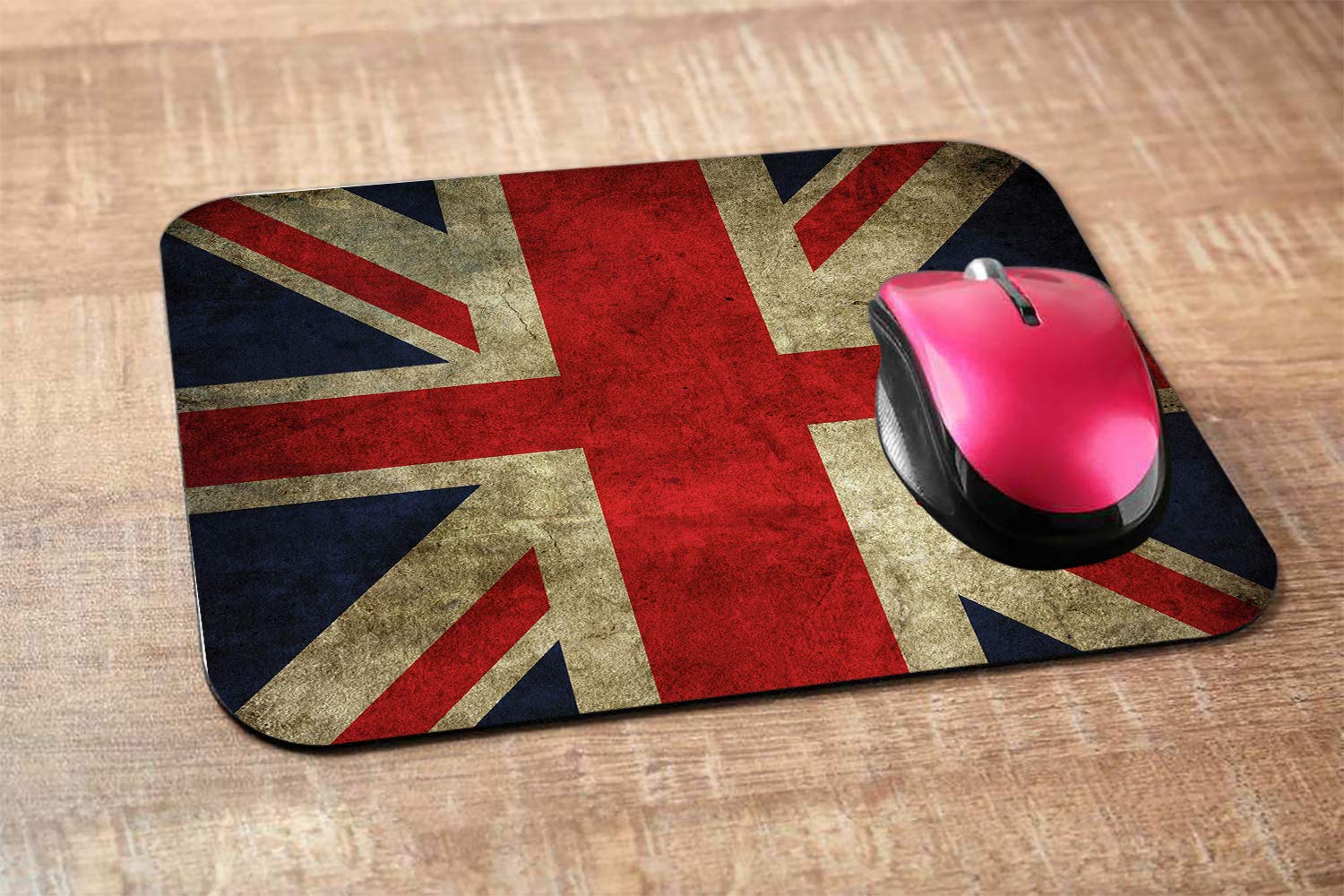 Nicokee Flag Rectangle Gaming Mousepad Vintage United Kingdom Union Jack Flag British Flag Mouse Pad Mouse Mat for Computer Desk Laptop Office 9.5 X 7.9 Inch Non-Slip Rubber