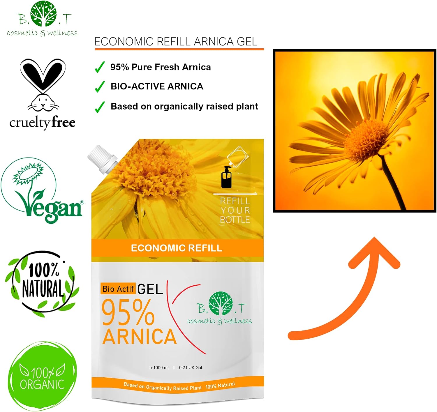 Arnica Gel Extra Strong 100% Natural Remedy Max Strength Muscle & Joint Relaxing Massage Therapy Balm - Image 4