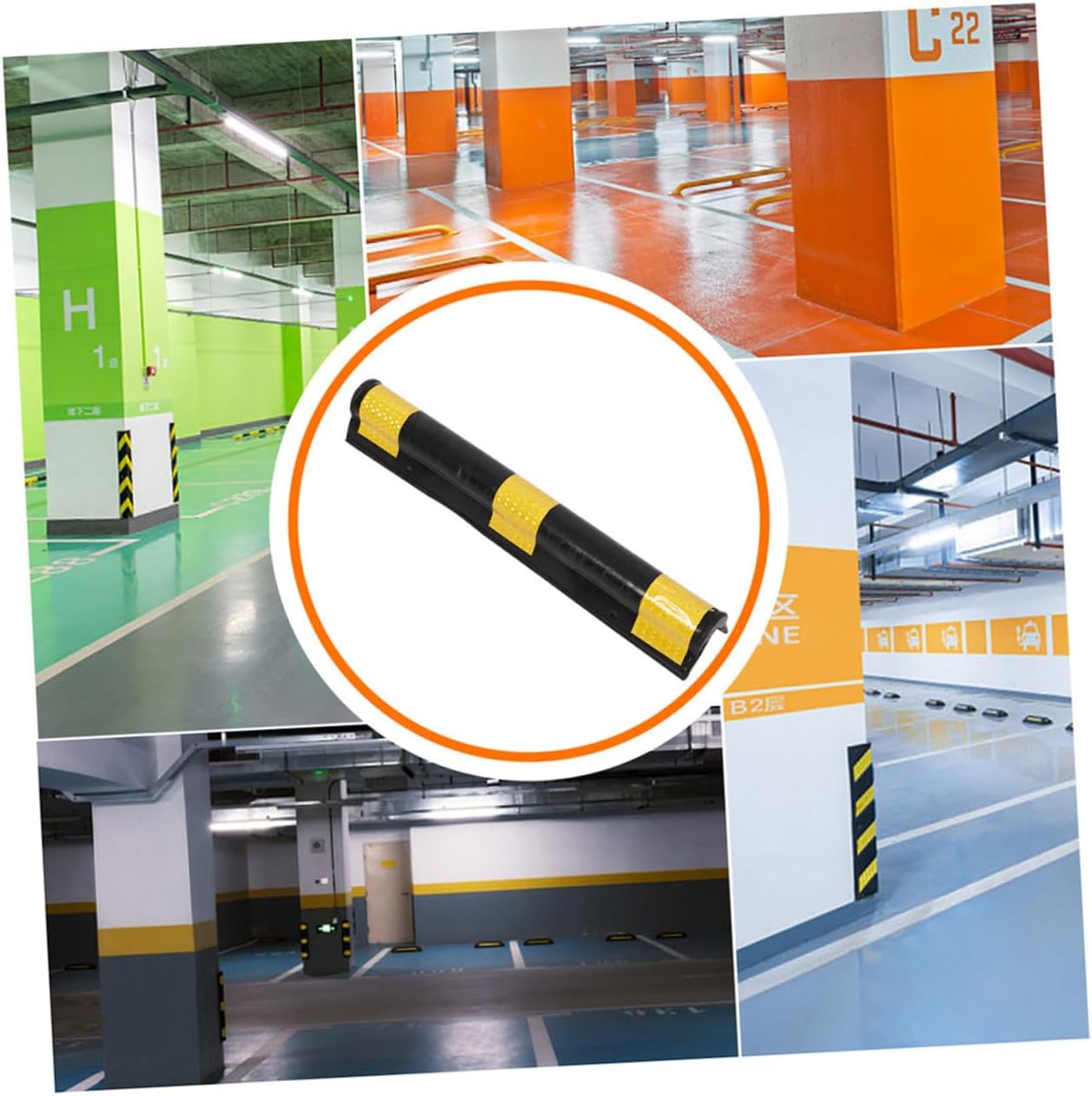 2Pcs Reflective Rubber Corner Guards for Parking Garages Wall Protector for Car Door Edges Easy Installation Padding for Enhanced Visibility Low Light Conditions