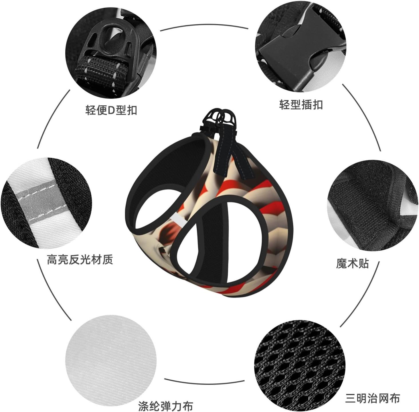a Sheep Pet Vest Small Size Dog Harness and Leash Set, Reflective & Breathable for Puppy Training with Accessories Small