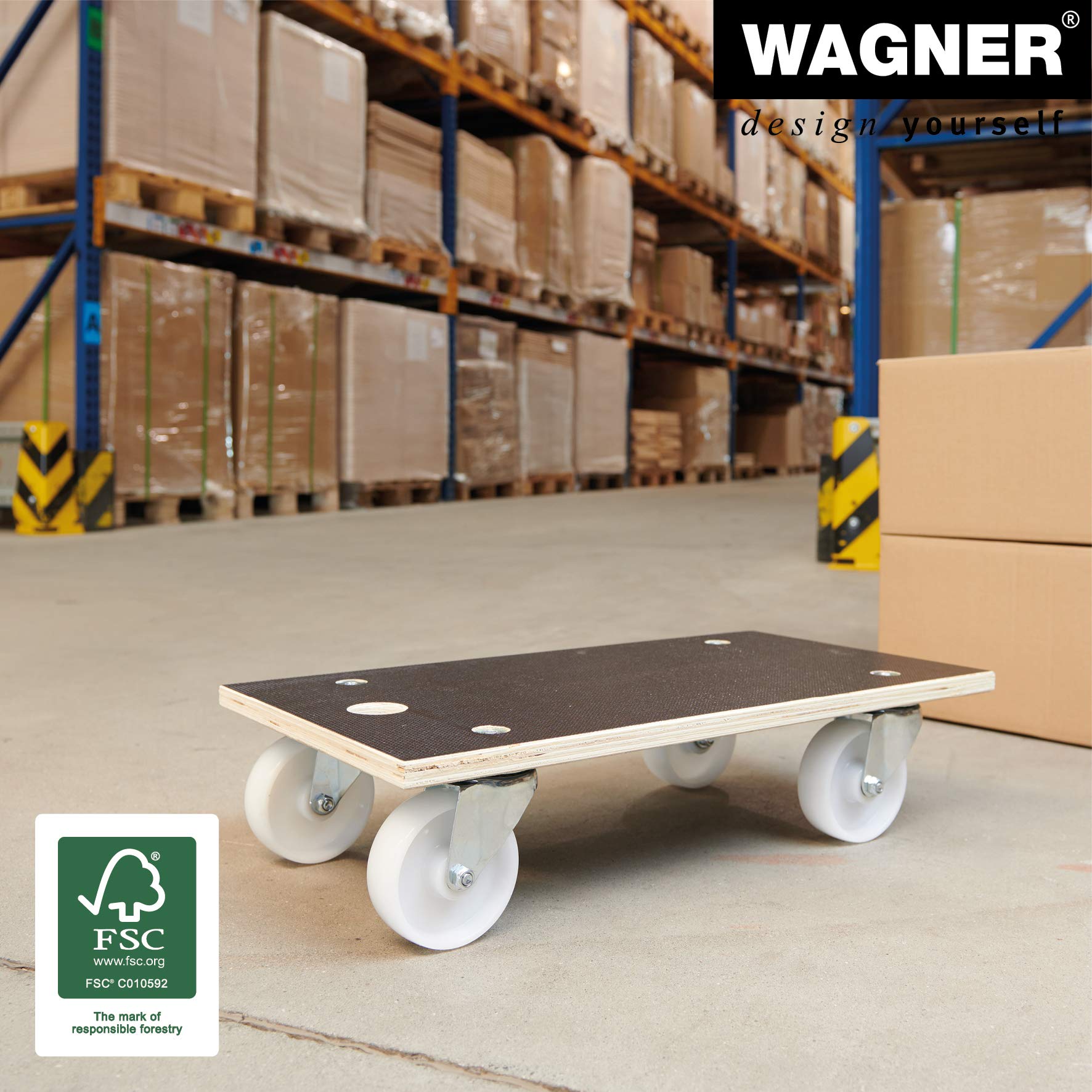 Wagner, brązowa, (dł.) 57,5 x (szer.) 30 x (wys.) 13,5 cm, twarde kółka