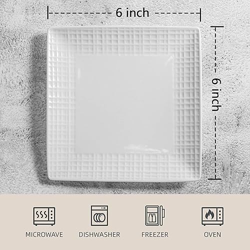 Miniatura 2 de Juego de 6 platos refinados de aperitivo entrecruzados y platos de cerámica para sopa y sándwich