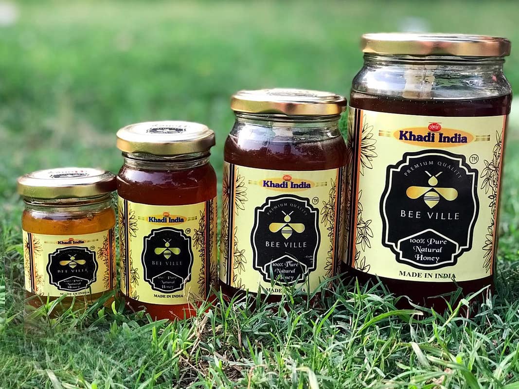 KHADI INDIA – BEE VILLE HONEY : 100% Pure Natural honey with no Adulteration (Variety: Natural)