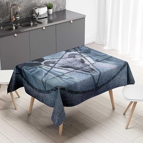 Miniatura 1 de Terror House Mantel Redondo para Mesa De 4 Sillas Bluepatio, a prueba de polvo, resistente a las arrugas, 52 x 70 pulgadas