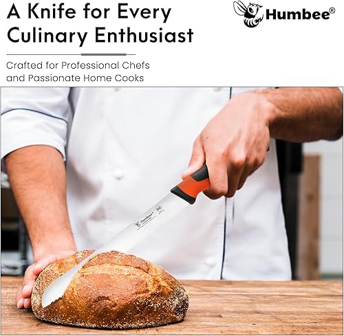 Miniatura 3 de Cuchillo de pan dentado de 10 pulgadas, cuchillo de hoja de acero inoxidable de alto carbono premium para pan con mango ergonómico, certificado NSF,