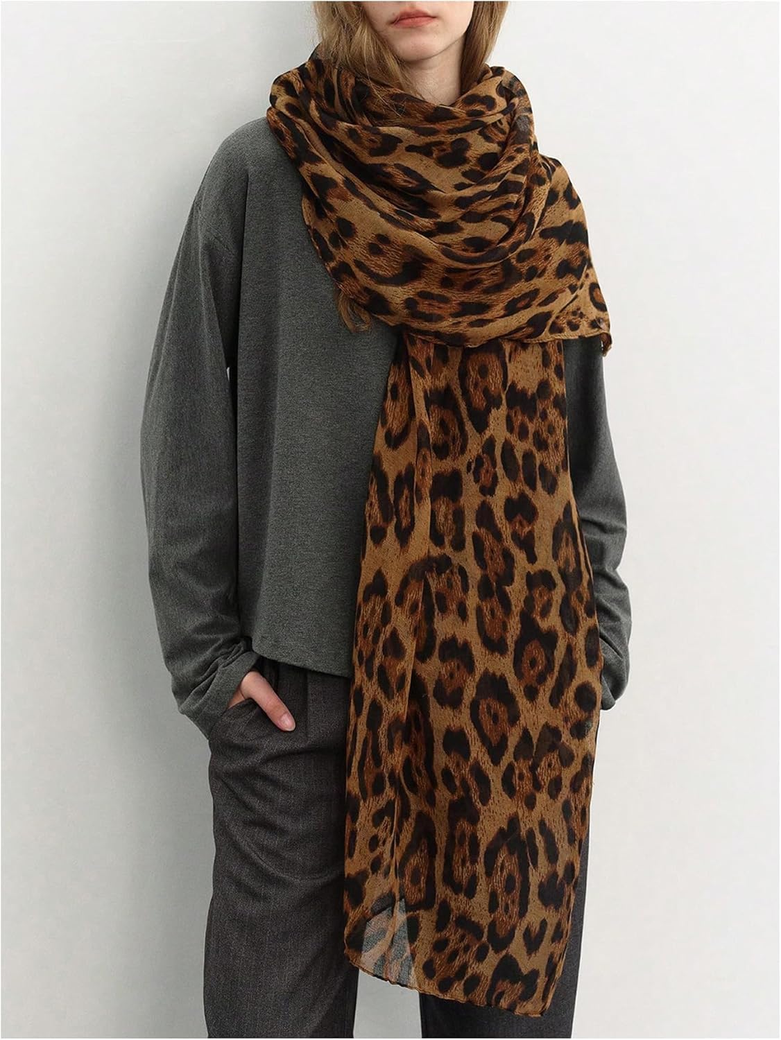SHENHE Women's Leopard Print Scarves Lightweight Cheetah Scarf Shawls Wraps - Image 3