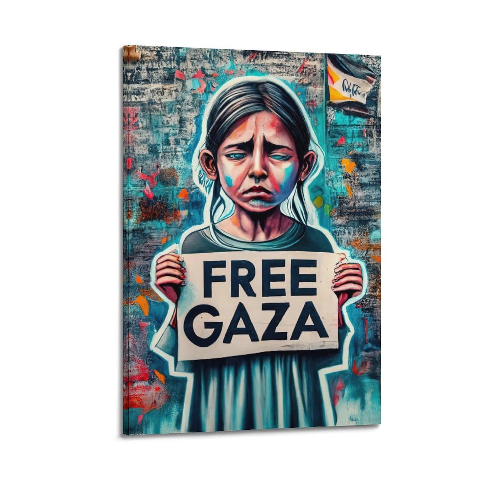 XKUGA Retro Anti-war Peace Poster Freedom Gaza Palestine Modern Decorative Canvas Prints - Ideal Wall Art for Family, Man Cave, Game Room, Boys & Girls Bedroom 20x30inch(50x75cm)