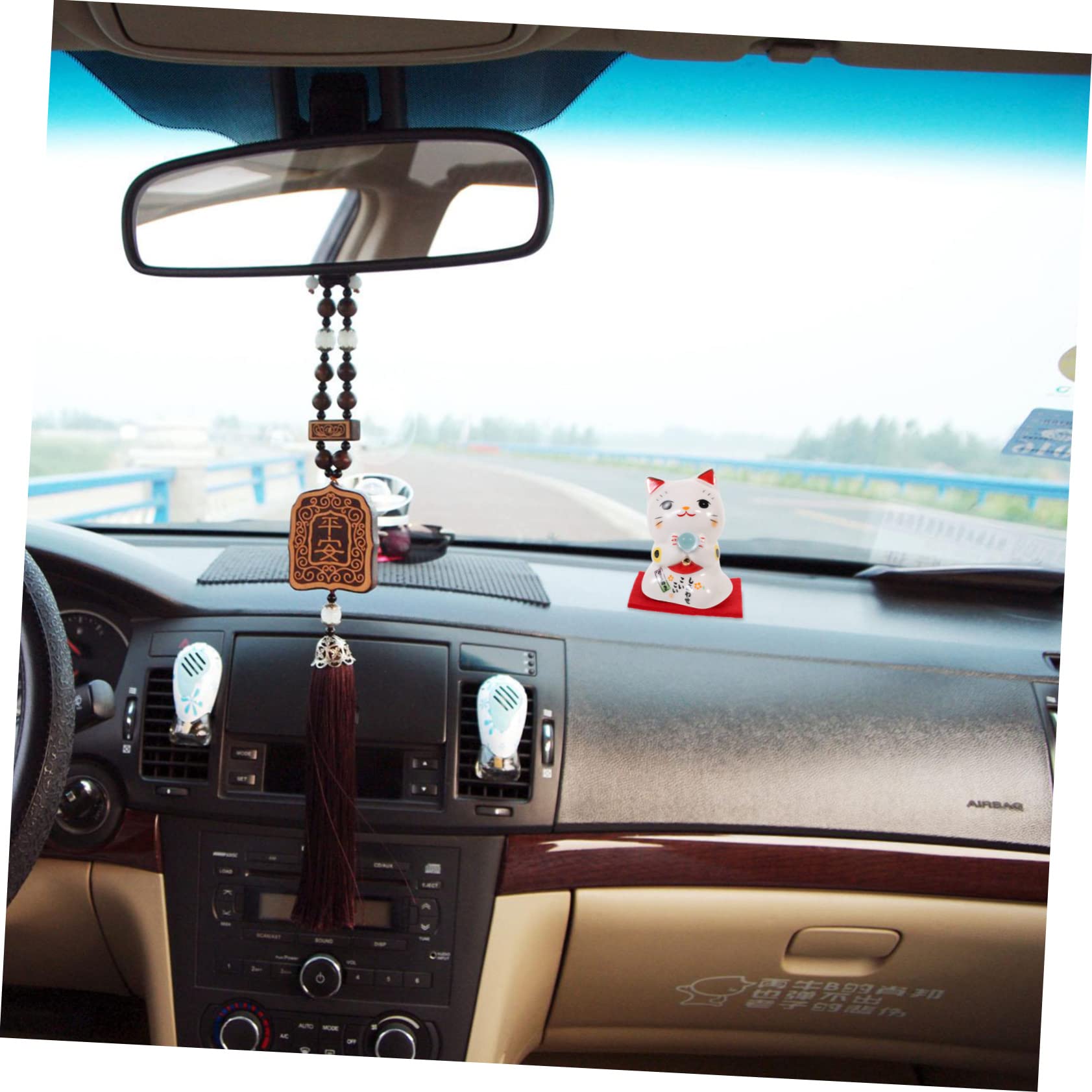 Alipis 5 Piezas Gato Suertudo Mini Maneki-Neko Dinero Gato Modelo Figura Decoración del Gato De La Fortuna Decoración Japonesa para El Hogar Estatuillas De Miniaturas Auto Cerámica
