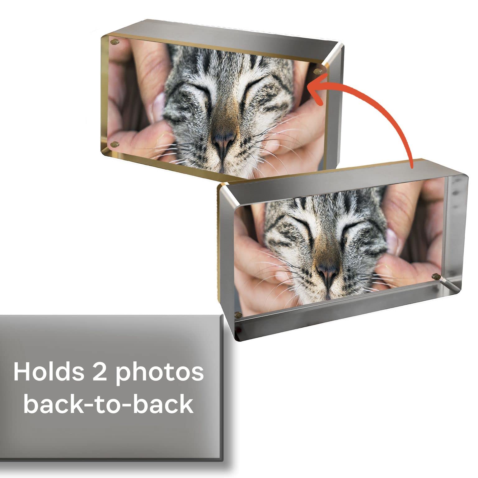 Canetti Colorful Magnetic Picture Frames - Acrylic Tabletop Photo Display In Two-Tone Colors