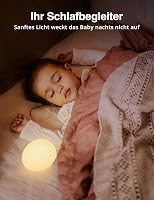 sympa Éjszakai Lámpa Babáknak, Szilikon LED Etetőlámpa 8 Színnel, Dimmer, 1H Timer, USB-C Töltés 5