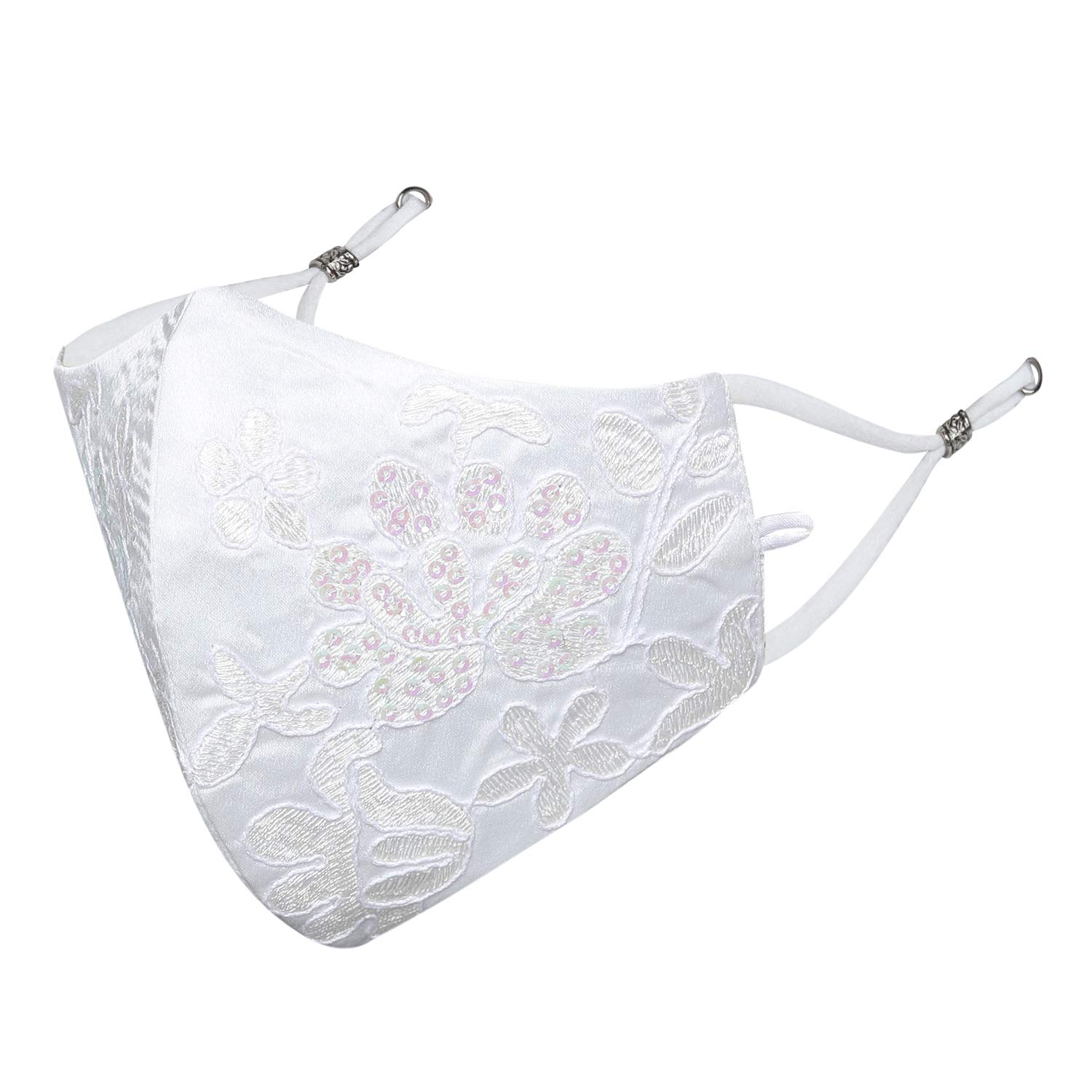 MASQ By Q-One Crystal 4 Layer, Reusable, with Detachable Chain & Ear Adjusters, Anti-Bacterial (BFE>99%) Satin Cloth Face Mask for Women, Girls (Medium, White, Pack of 1) (B08WX68SLV) Amazon Price History, Amazon Price Tracker