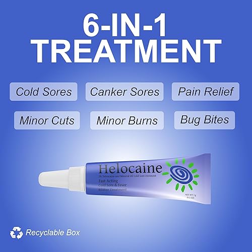 Miniatura 4 de Tratamiento de Acción Rápida para Aftas y Herpes Labial en Labios y Boca, Alivio Rápido del Dolor Oral y Tópico de Venta Libre, 3g, 0.1 oz Tubo, 1