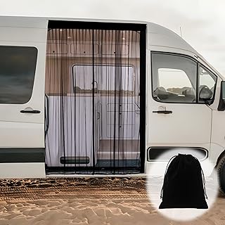 XCBYT Van Bug Screen Fits Standard Roof Mercedes Sprinter, Mid/High Roof Ford Transit, RAM ProMaster Van Window Covers with Magnetic Closure Car Window Screens for Camping for Sliding Doors (Middle)