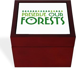 CafePress Preserve Our Forests Memory Keepsake Jewelry Box, 5"x5"x3.75"