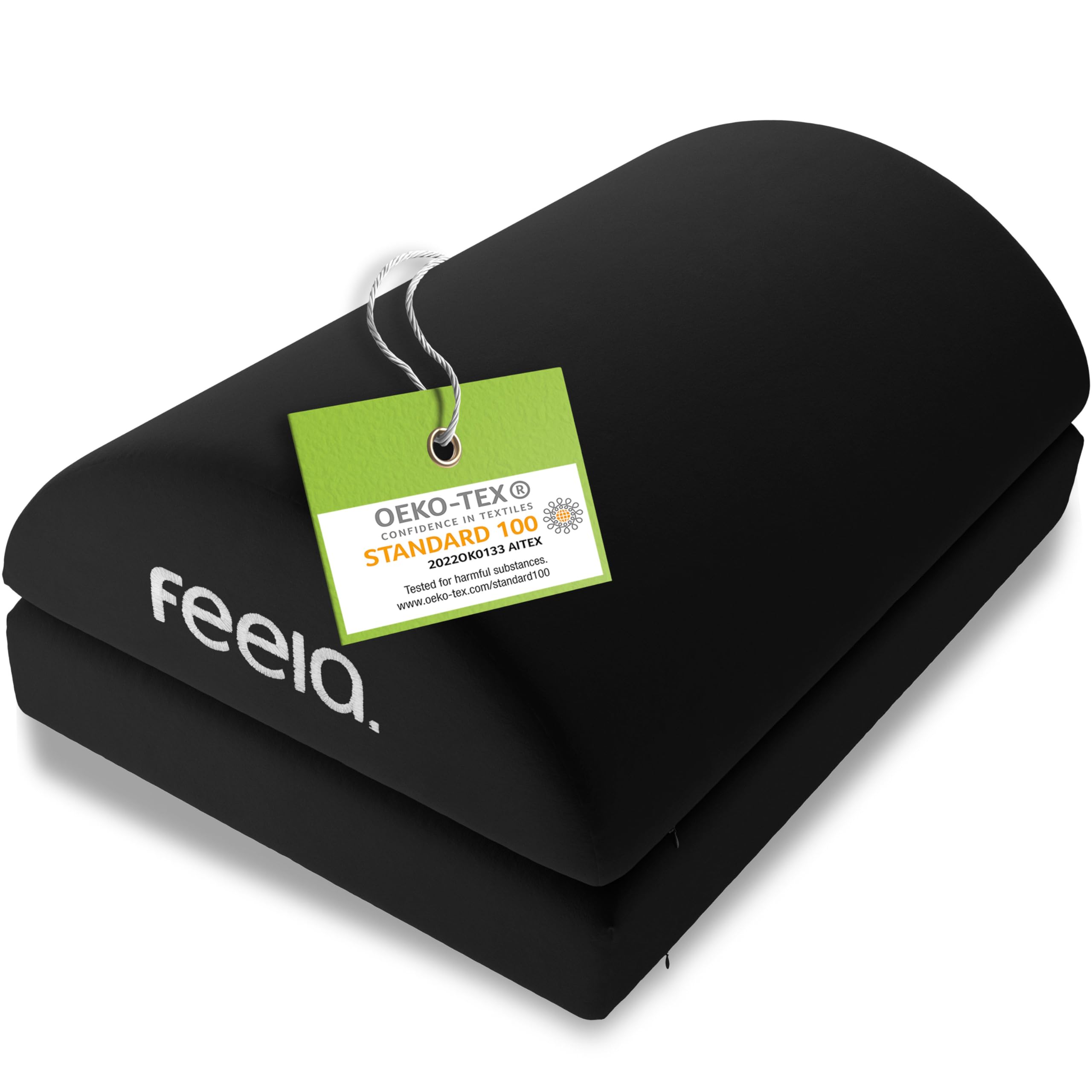 feela.® Repose-pieds ergonomique pour bureau & Co | Utilisable comme tabouret, repose-pieds ou repose-pieds au bureau | Foot Rest | Réglable en hauteur (Noir)
