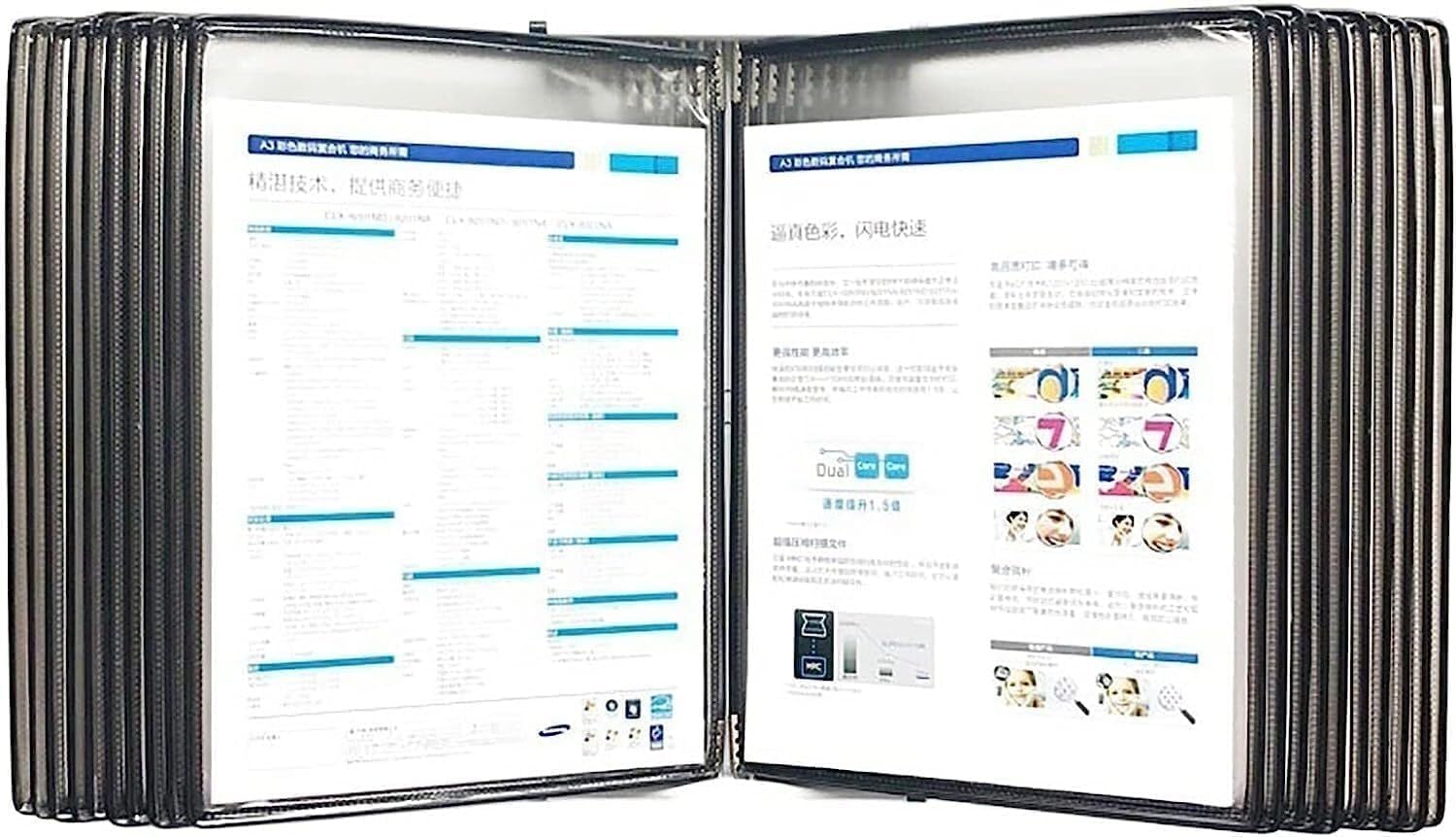 IUokLU Wall Mounted Reference System, 20 Pockets Hanging Wall File Organizer,Display Book,Presentation Project Folder for Files (Black W23.23xH12.99in)