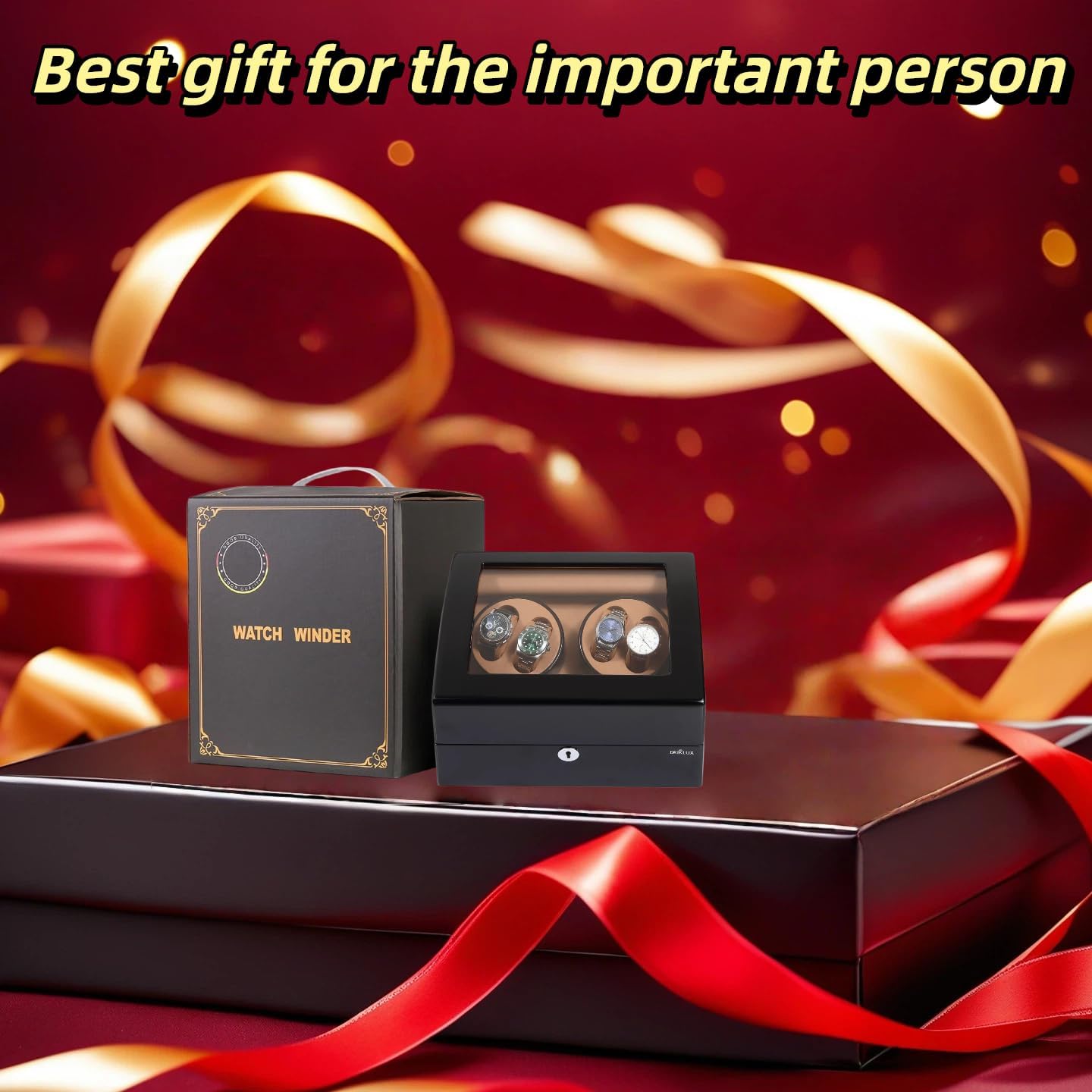Quad Automatic Watch Winder Box for Rolex Watches Display case Gifts